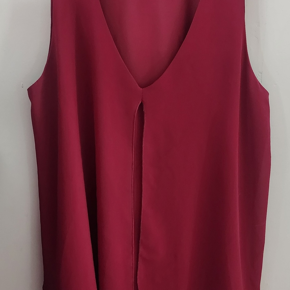 Libian Red Sleeveless Relaxed Tank Top